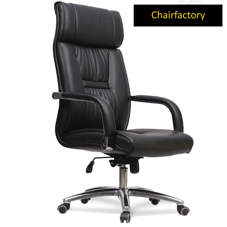 Classic High Quality Cushioned Leather Black Chair ideal for directors